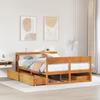 Vidaxl Bed Frame Without Mattress, Waxed Brown, 120X190 Cm, Solid Pine