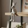 Bunny Figurine Easter Rabbit Sculpture White Rabbit Modern Resin Statue for Desk Cabinet Bookshelf Counter
