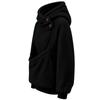 Women's Color Hooded Sweatshirt with Plush Pet Pouch, Loose Fit Zip Pullover Top for Casual Wear