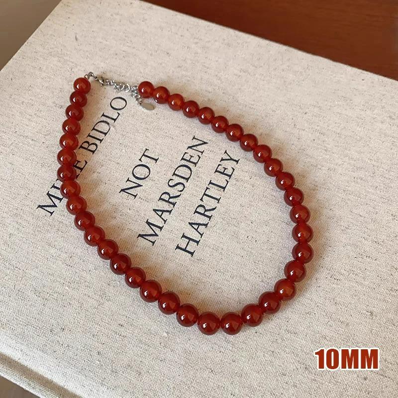 Red Black Beaded Auspicious Necklaces for Women Chinese Style Glass Beads Necklace Exquisite Elegant Choker  Accessories