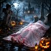 Halloweenová nafukovací rekvizita mrtvoly Ležící figurína s výstražnou páskou pro strašidelný dům Hororová izolační místnost Dekorace na párty