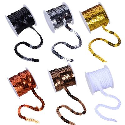 6mm Sequins Trims 5M Decorative Lace Colorful Flat PVC Sequins  Crafts Cloth Accessory/Bags/Garment