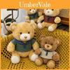 Cartoon Teddy Bear Stuffed Animal With Striped Short Sleeved Decor For Kids Parent Gift