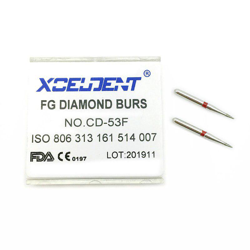 10pcs Dental Diamond Burs Drill Dia-burs for High Speed Handpiece Fine FG 1.6mm Drills Dentistry Material CD-53F