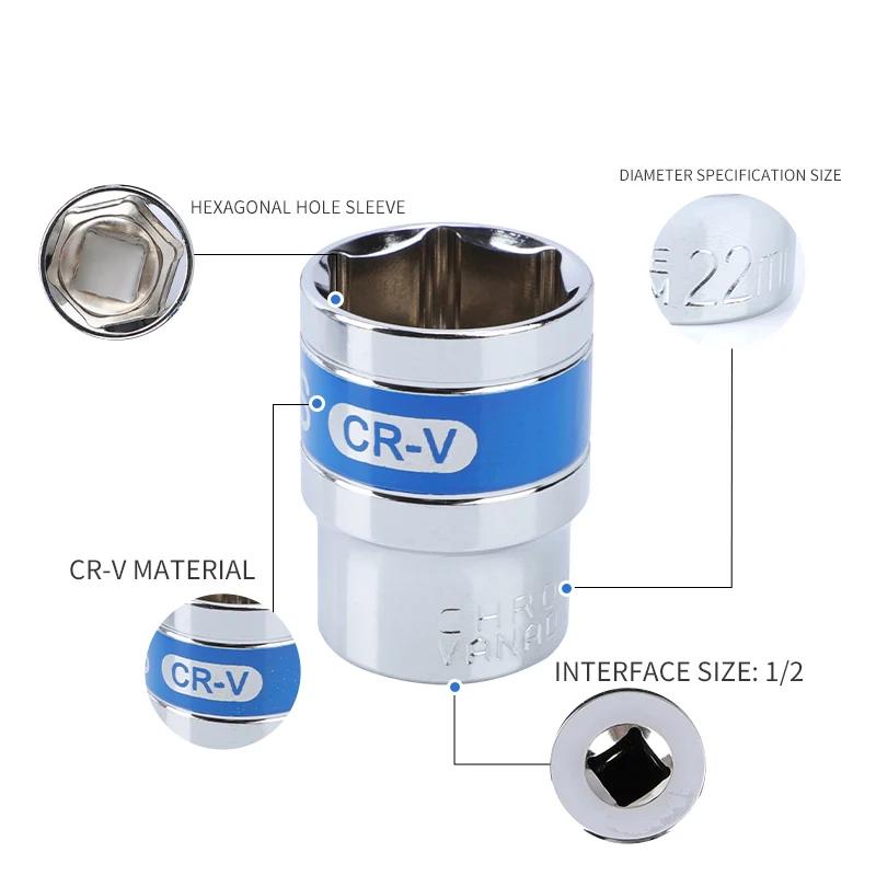 8-32mm 1/2" Drive Deep Impact Socket Set Drive Metric Wrench Socket Deep Impact Socket Pneumatic Wrench Head Tire Removal Tools