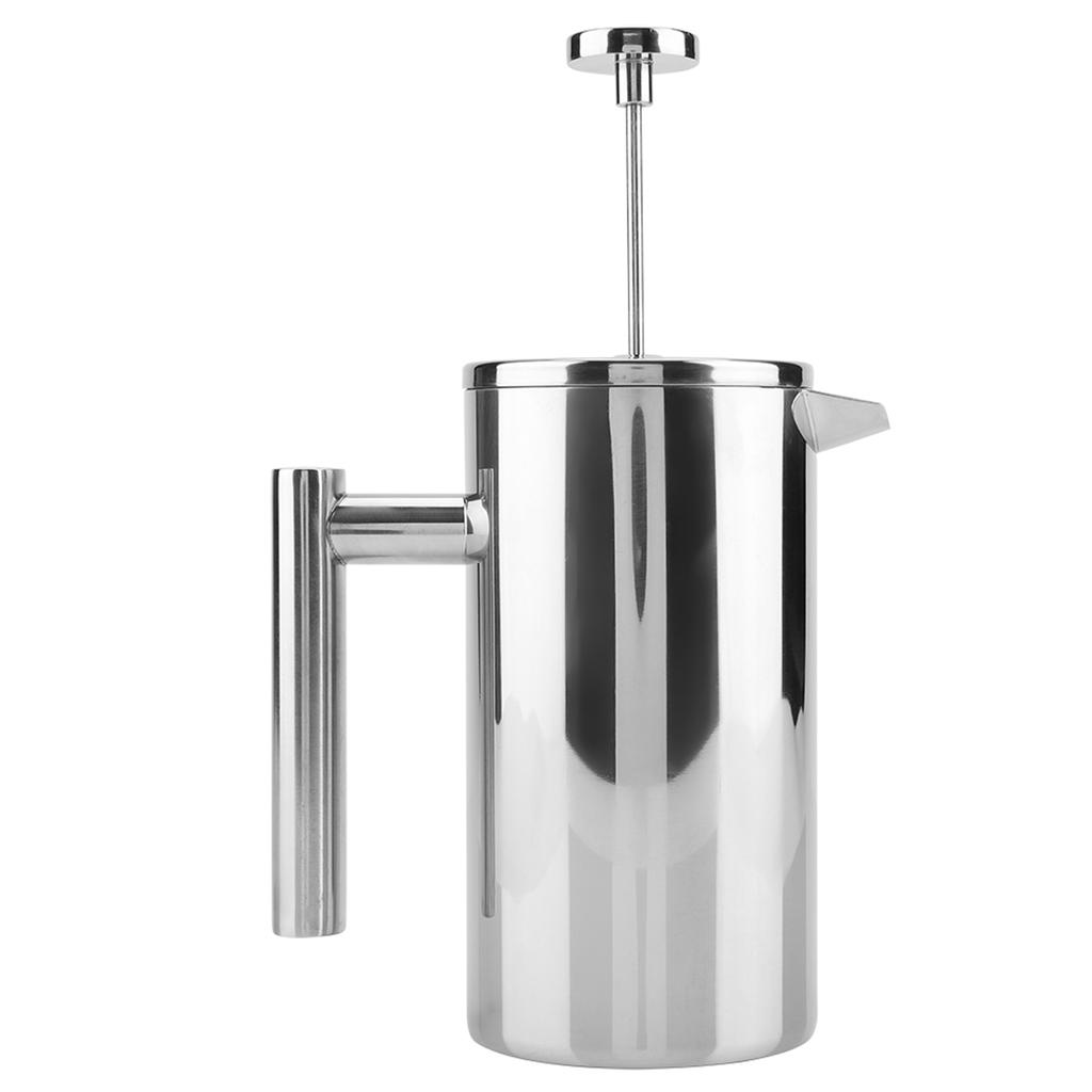 Doppelwandige Kaffeemaschine aus Edelstahl, French Press, Teekanne mit Filter (800ML)