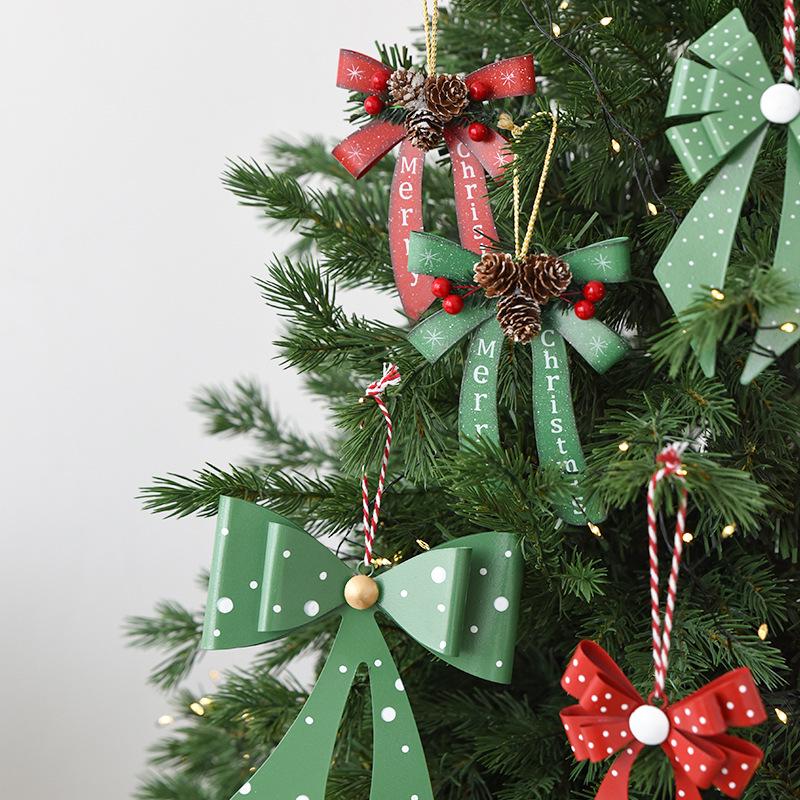 New Iron Art Snowflake Bow Christmas Tree Pendant Decoration