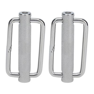 2 Pezzi Fibbia a Scorrimento Acciaio Inossidabile 316 Rettangolare Regolabile Rullo Zigrinato Fibbie per Cintura 50mm