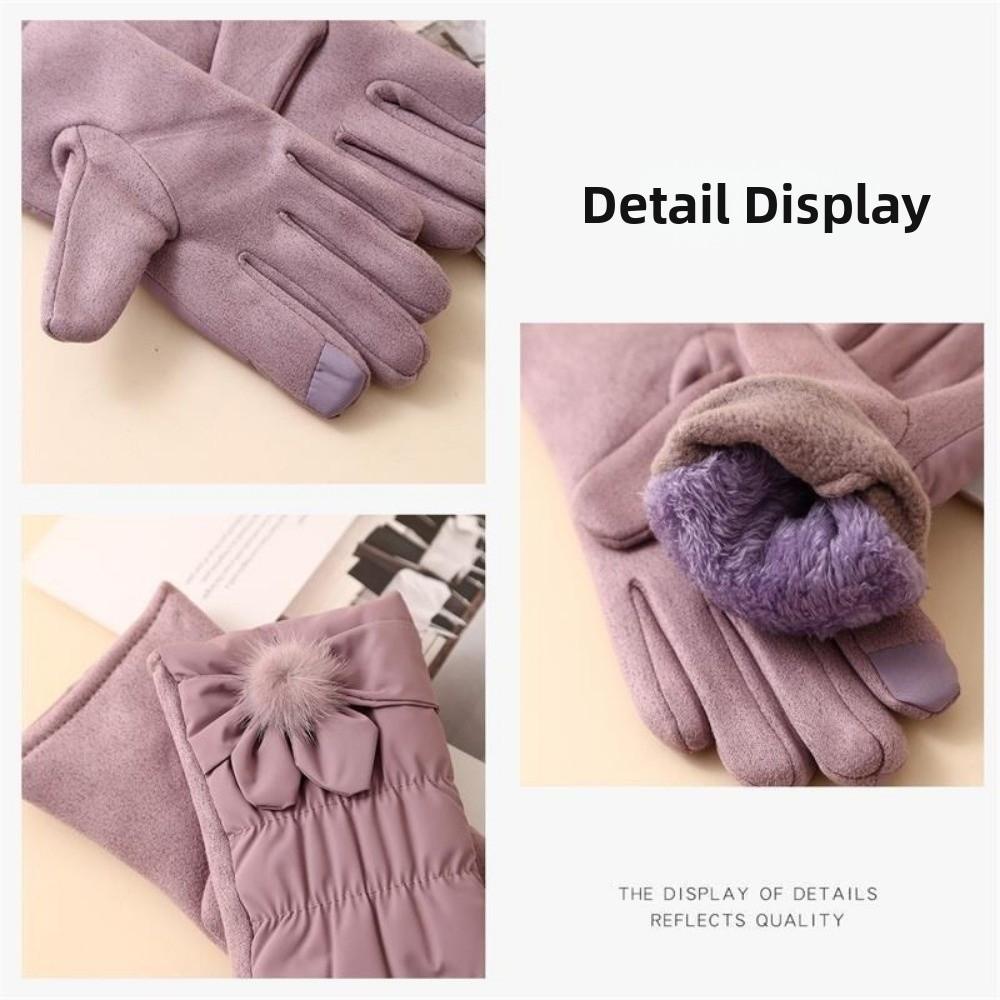 Winter Thickened Touchscreen Gloves Warm Down Cotton Cycling Gloves Windproof Anti-Cold Women Gloves Korean Style