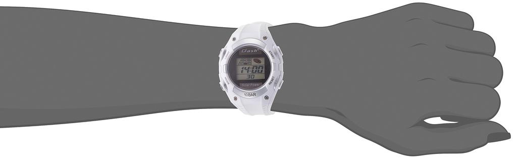 ALIAS Solar Digital Watch Dash Waterproof Multifunction Backlight Urethane Strap Black Dial ADWW16032SOL16 White (Arias) Women's