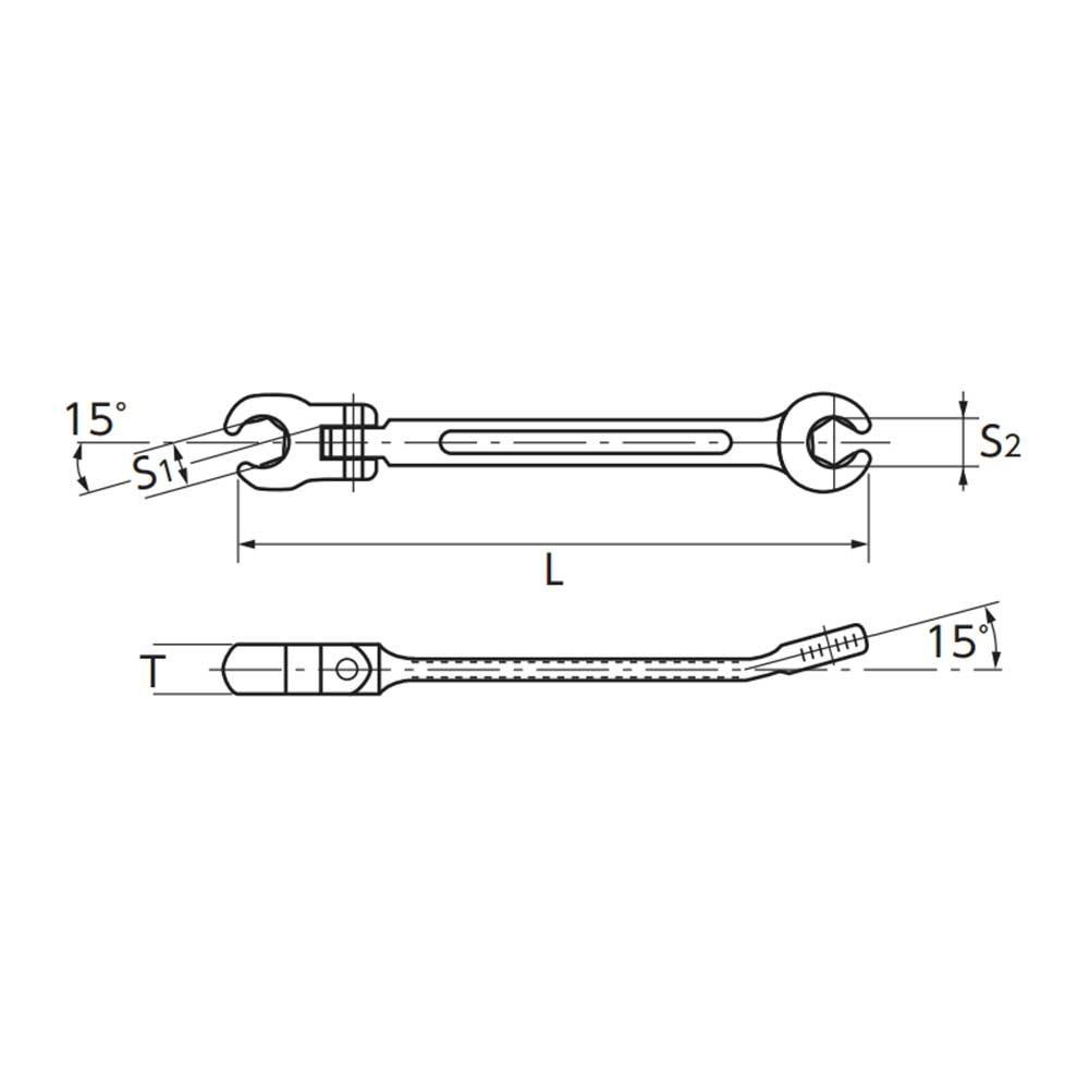 Kyoto Tool Swivel Brake Pipe Wrench (KTC) MZF-10