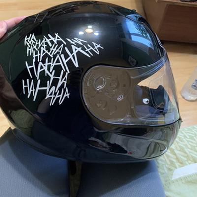 HAHAHA Motorcycle Helmet Sticker Funny Joker Motorcycle Car Sticker Waterproof Vehicle Reflective Stickers Bumper Decals