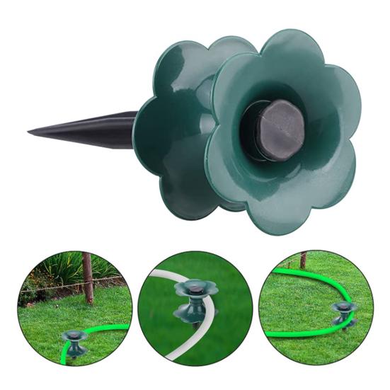 2Pcs Hose Guide Spike Wear-resistant Labor-saving Stable Green Pipe Guide Stake Plant Protection for Garden
