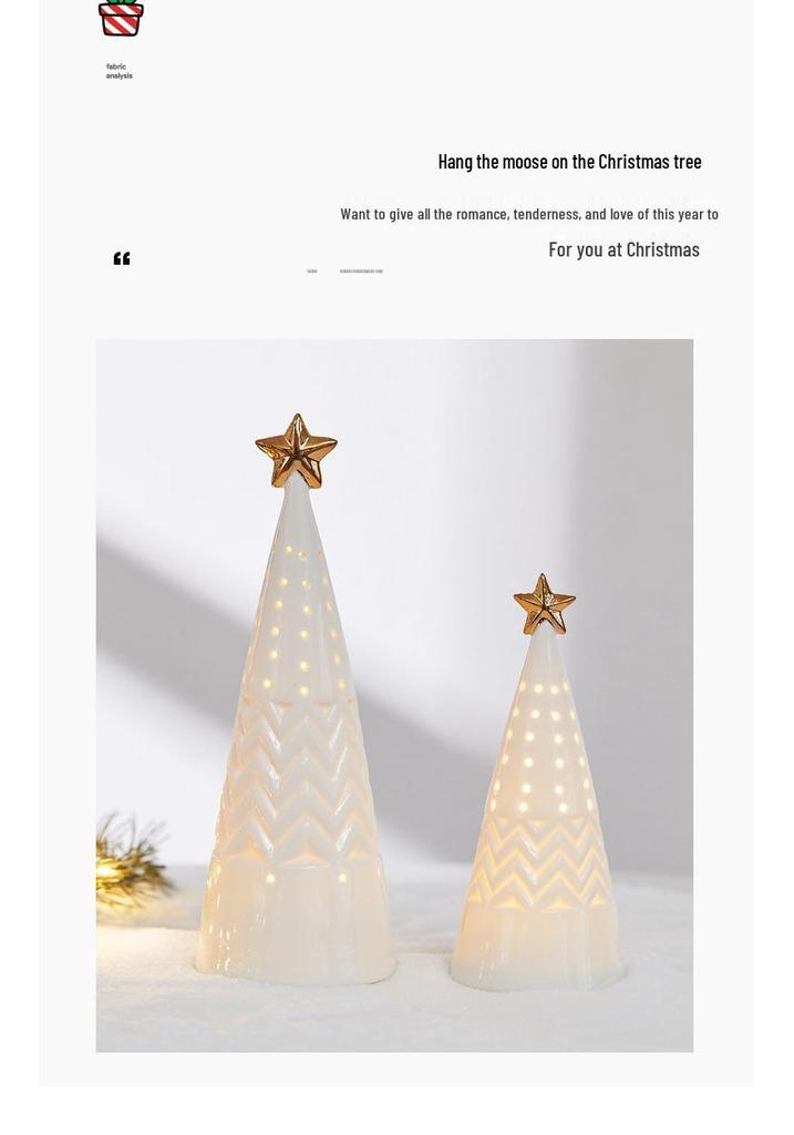 Luminous Ceramic Christmas Tree Ornament for Home Decor