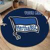 Hertha BSC Custom Name Round Area Rug,Carpet Rug for Living Room Bedroom Sofa Playroom Decor,Non-slip Floor Mat