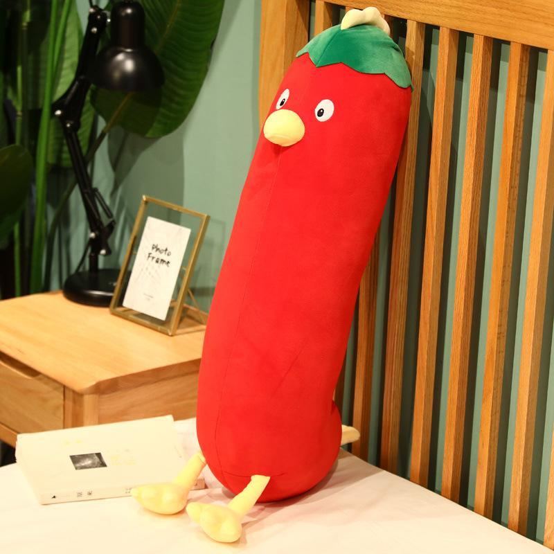 

Chili Chicken Pillow Plush Toy Eggplant Duck Doll Girls Sleeping in Bed Leg Long Pillow Ragdoll 80cm