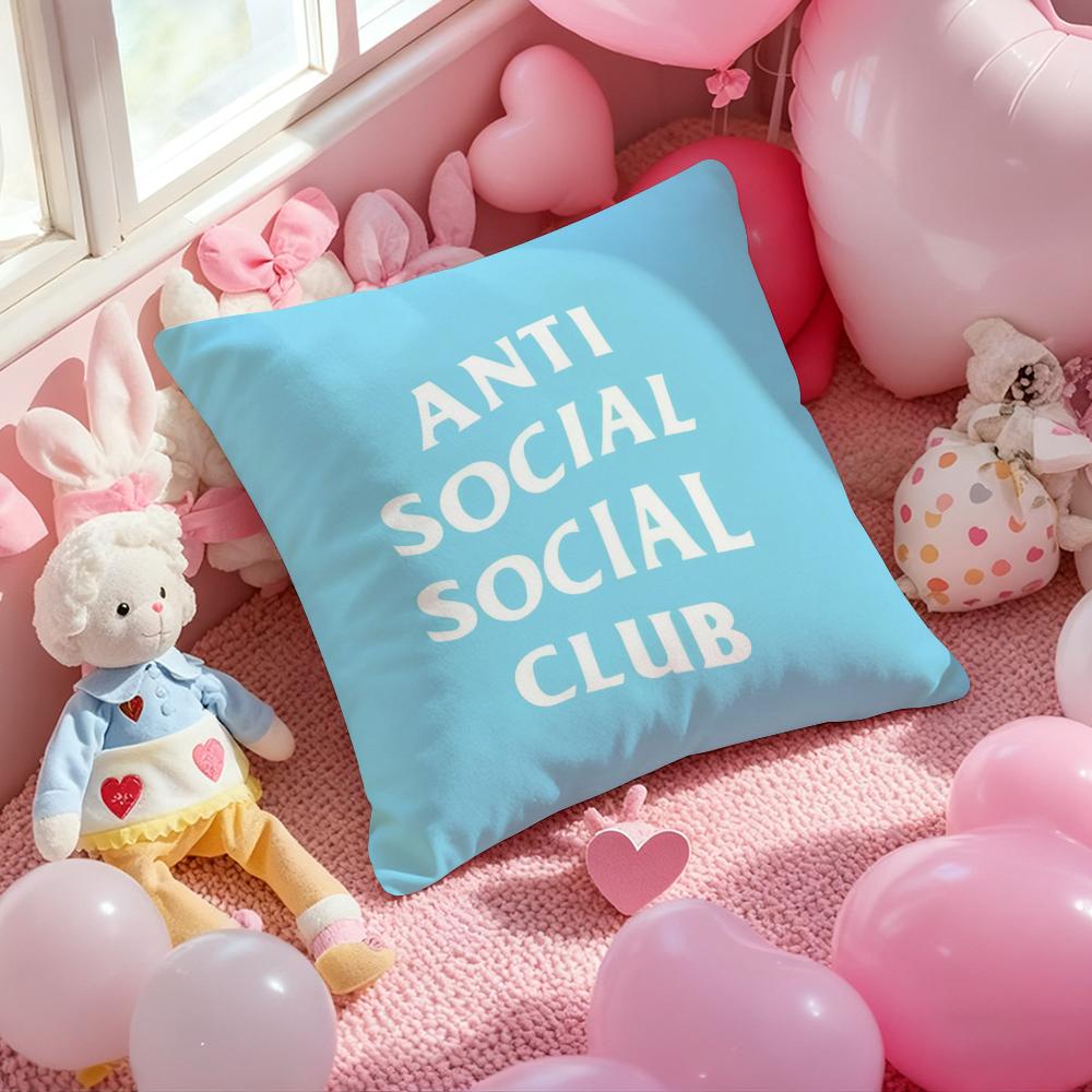 ANTI SOCIAL SOCIAL CLUB Cushion Cover Pattern Printed Pillowcase for Living Room Sofa Cushion Cover & Bedroom Decor