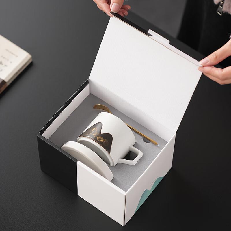 Wushiyuan Far Mountain Ceramic Coffee Cup Set with Spoon & Gift Box