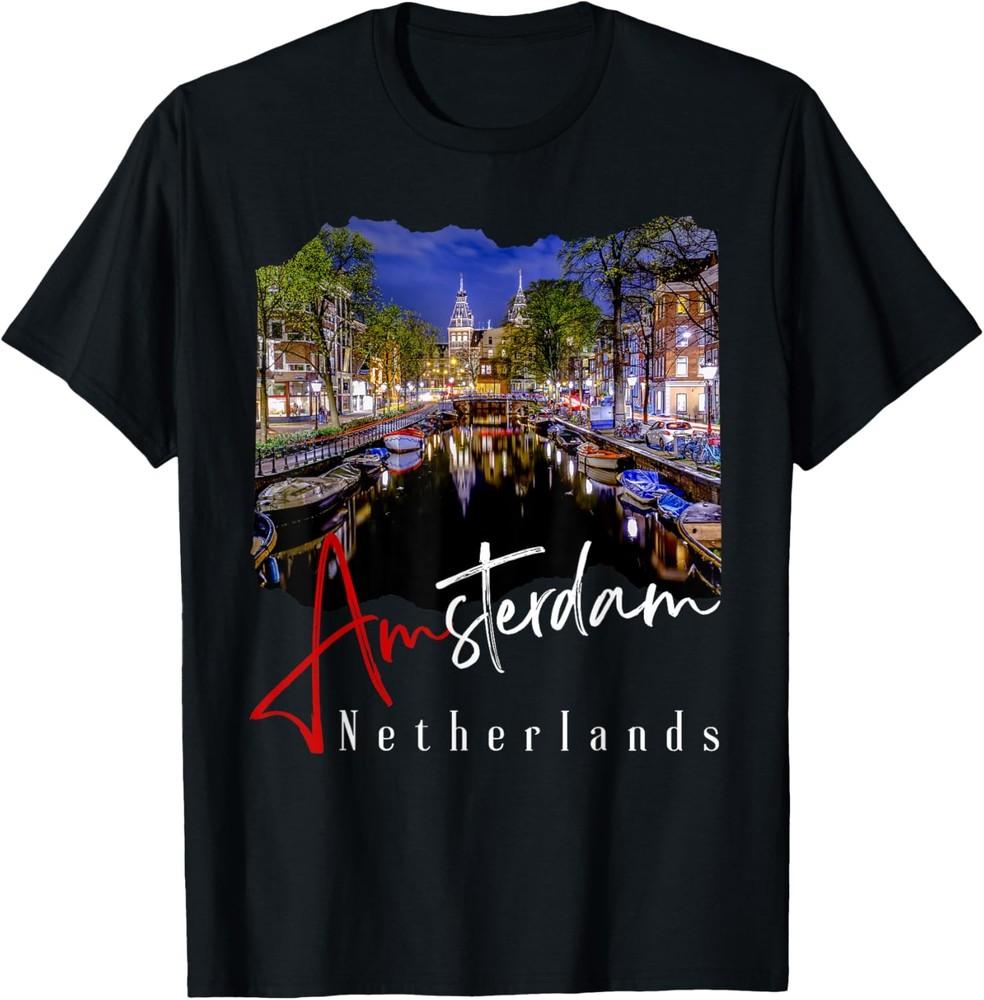 Amsterdam At Night  Netherlands Holland  Amsterdam TShirt Unisex T-Shirt M