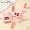 Dragon Ranee 3-Piece Pearl Shimmer Lip Gloss Set with Large Brush Applicator Glossy Mirror Finish Lip Gloss