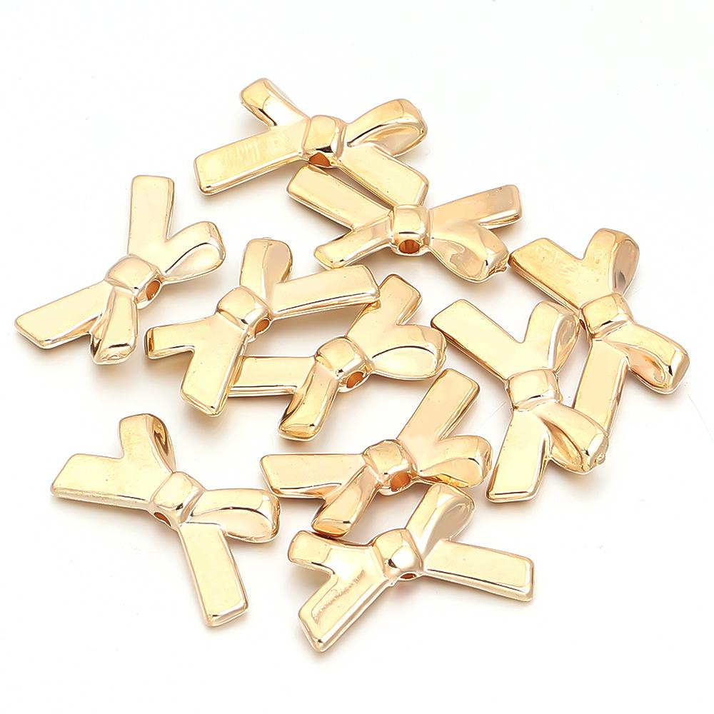 

30pcs CCB Bow Beads Plastic Bowknot Charms Pendants For Jewelry Making DIY Crafts Neklace Earrings Keychain Accessories Findings
