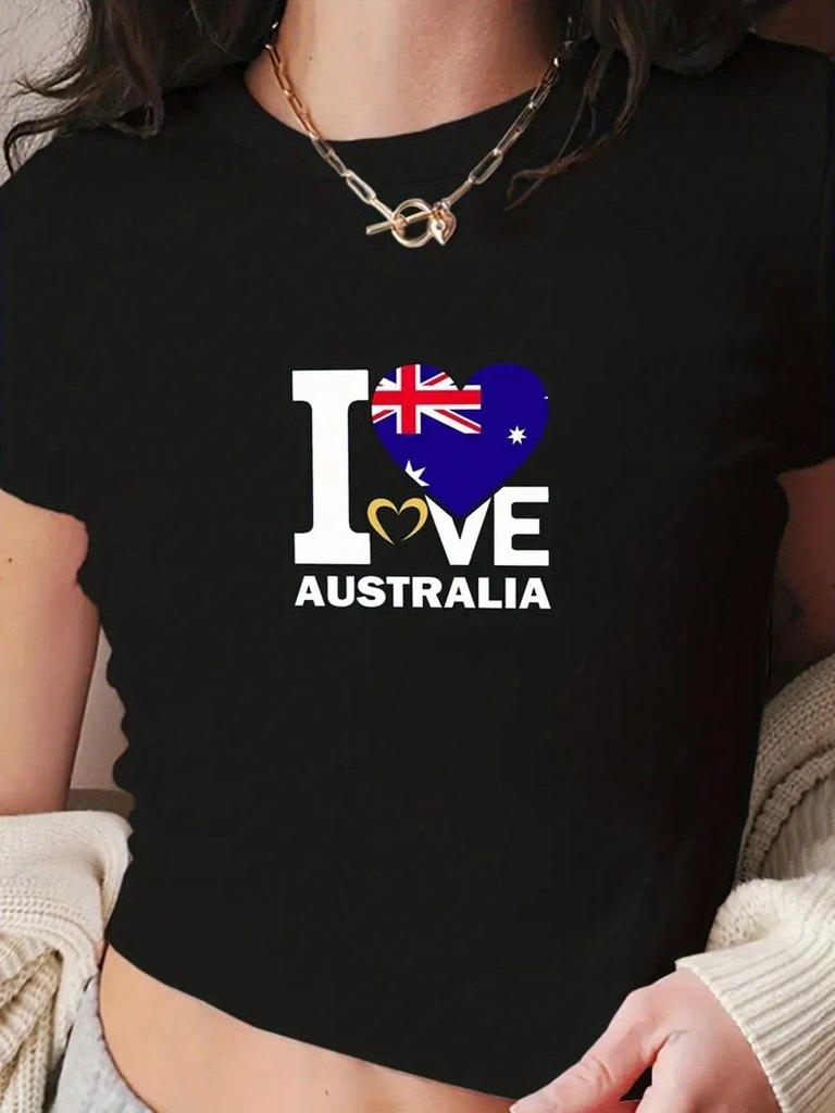 European and American style women's clothing new INS personalized street letter printing short navel short-sleeved T-shirt top