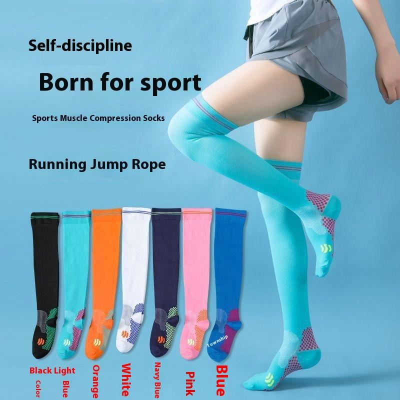 Women Thick High Over Knee Socks Warm Long Sports Socks Japanese Support Compression Dance Sports Tennis Golf Knee Socks One size чёрный