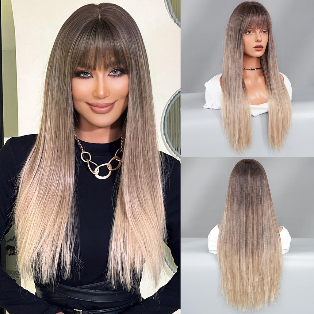 Available In Multiple Colors Including Long Straight Hair From Europe America Colored Wigs Full Head Covers Women