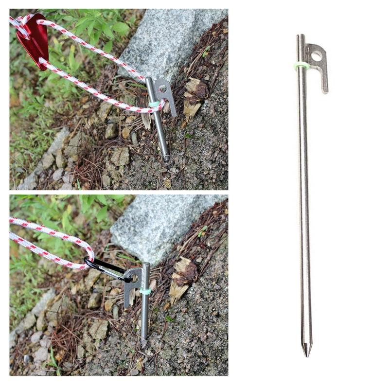 Outdoor Campings Stake Campings Anchors Peg Stainless steels Tent Stake Replacement Yard Lawns Peg with Luminously Rings