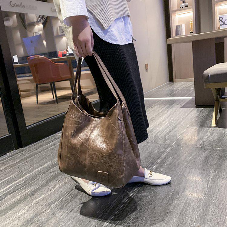 Borsa a Spalla Tote in Morbida Pelle Retrò Donna Euro-Americana CLE