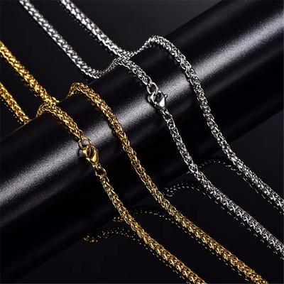 3MM DIY High Quality Stainless Steel Rope Chain Necklaces For Men Women Gold Silver Color Punk Curb Chain Jewelry Gifts