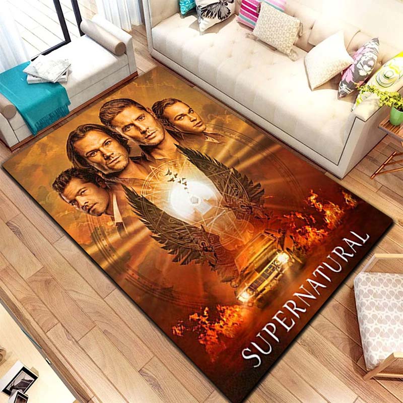 2026new Supernatural Sign Dean Sam Carpet Rug for Living Room Bedroom Home Sofa Decoration,Kids Play Area Rug Non-slip Floor Mat
