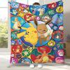 Kawaii Pokemon Pikachu Cartoon Flannel Blanket,Ultra Soft Warm Plush Throw for Home Bedroom Bed Sofa Cover Office Camping Gift