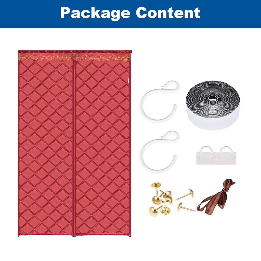 Magnetic Thermal Insulated Door Curtain for Winter Waterproof Door Screen Oxford Cloth Thicken Cotton Door Cover Door Insulation
