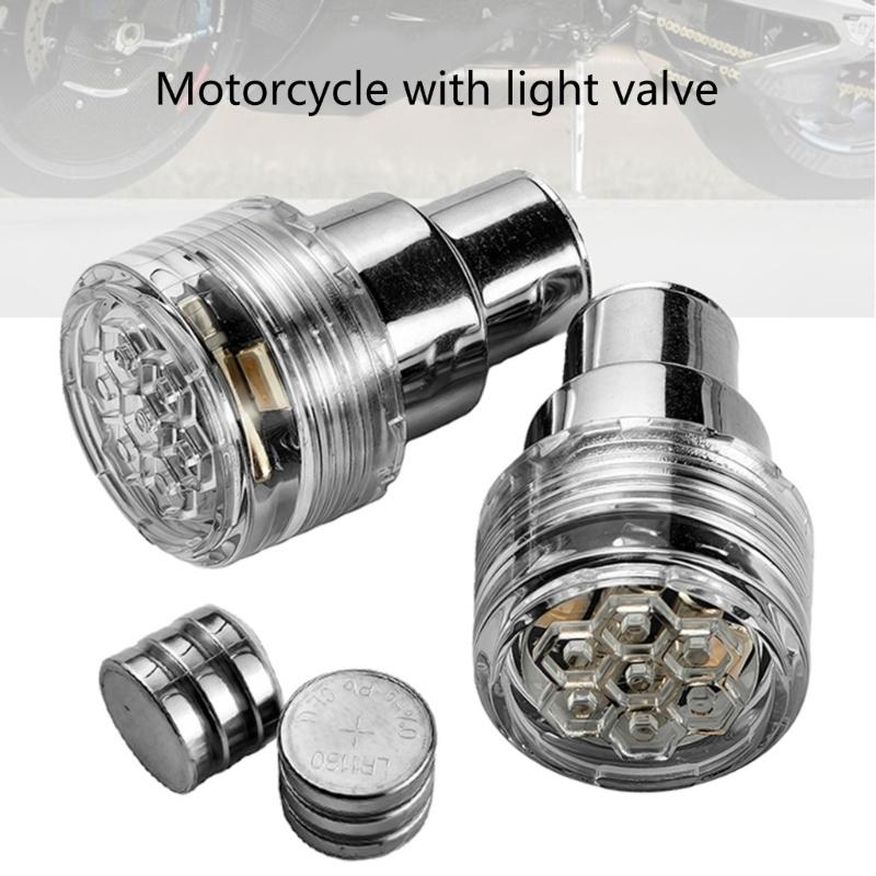 Motorcycle Electric Bike LED Valves Cap Waterproof Tire Accessories Improved Visibility LED Wheel Light