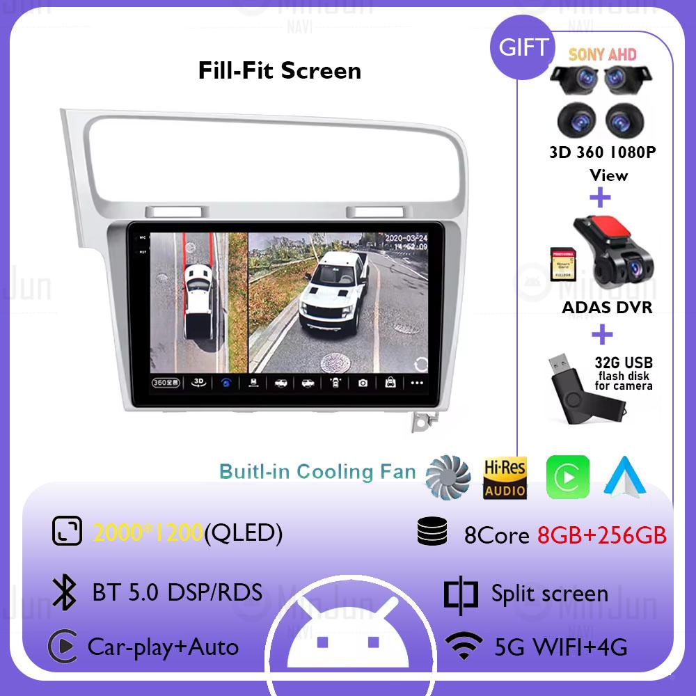 Android 14 Car Radio For Volkswagen VW Golf 7 MK7 GTI 2011-2021 Wireless Carplay Auto Radio Multimedia Player Navigation GPS DSP