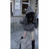 2026 Trendy Winter Full Set: Striped Hooded Sweatshirt & High Waist Skirt
