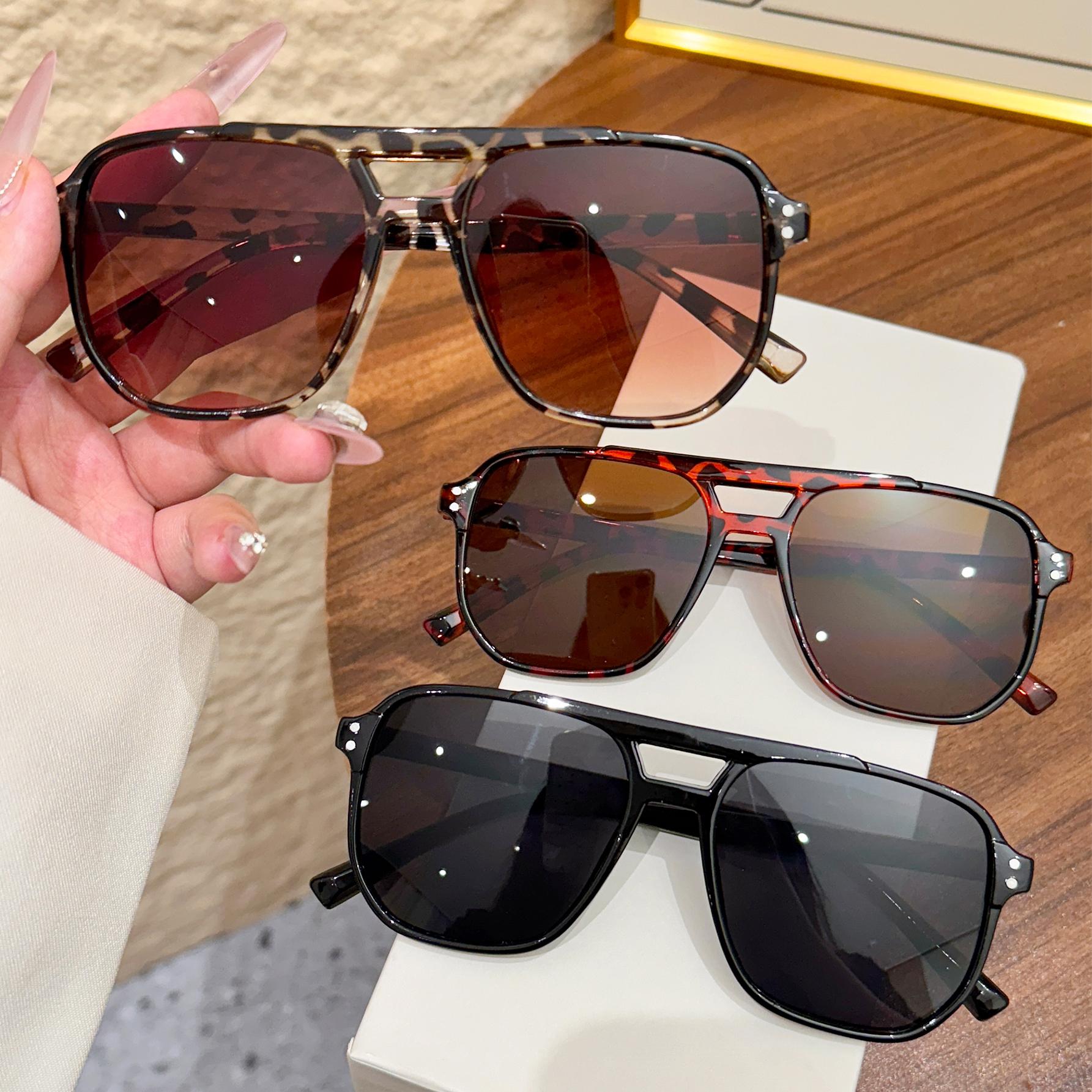 

3Pcs Retro Men Women Brand Designer Sunglasses Men Square Shadow Glasses Men and Women Outdoor Uv400 Sunglasses