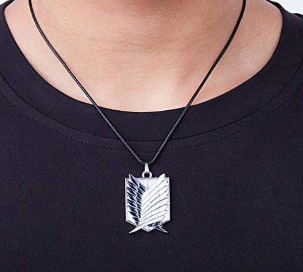 Attack On Titan Wings of Freedom Costume Basement and Necklace 3-Piece Set Shirt, Key, (Glow-in-the-Dark Design) (M, Glow-in-the-Dark)