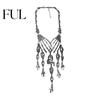 Rock Music Festival Necklace Skeleton Hand Skull Necklace, Gothic Choker Vintage Unique Charm Jewelry Punk for Women Halloween Outfit, Goth-Themed