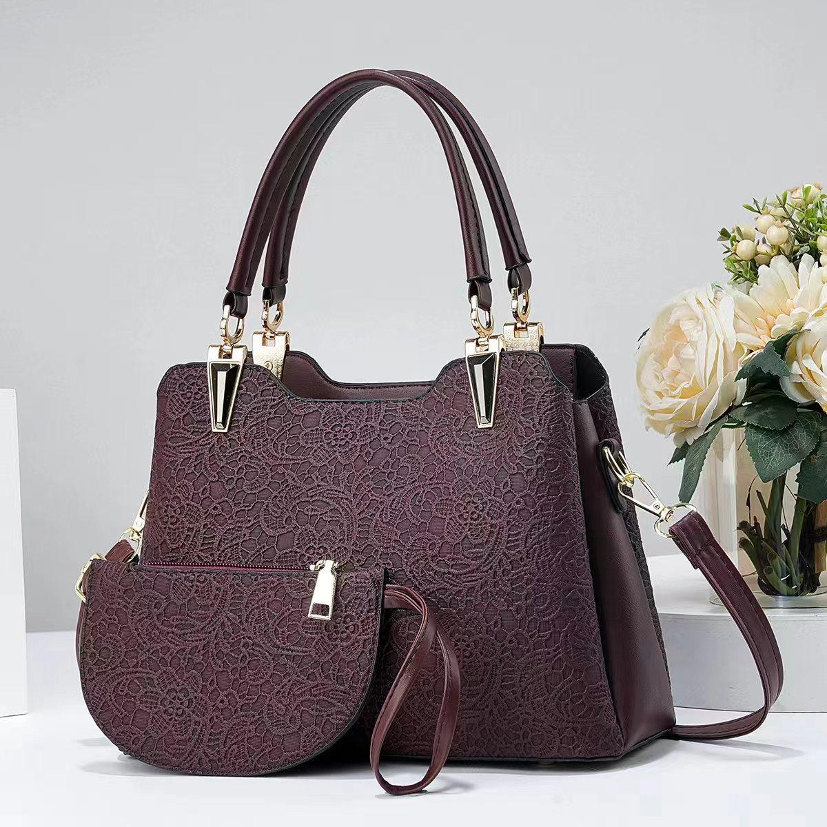 

Новые однотонные женские сумки, модные сумки через плечо для женщин, большая вместимость, высококачественная кружевная кожаная сумка-мессенджер