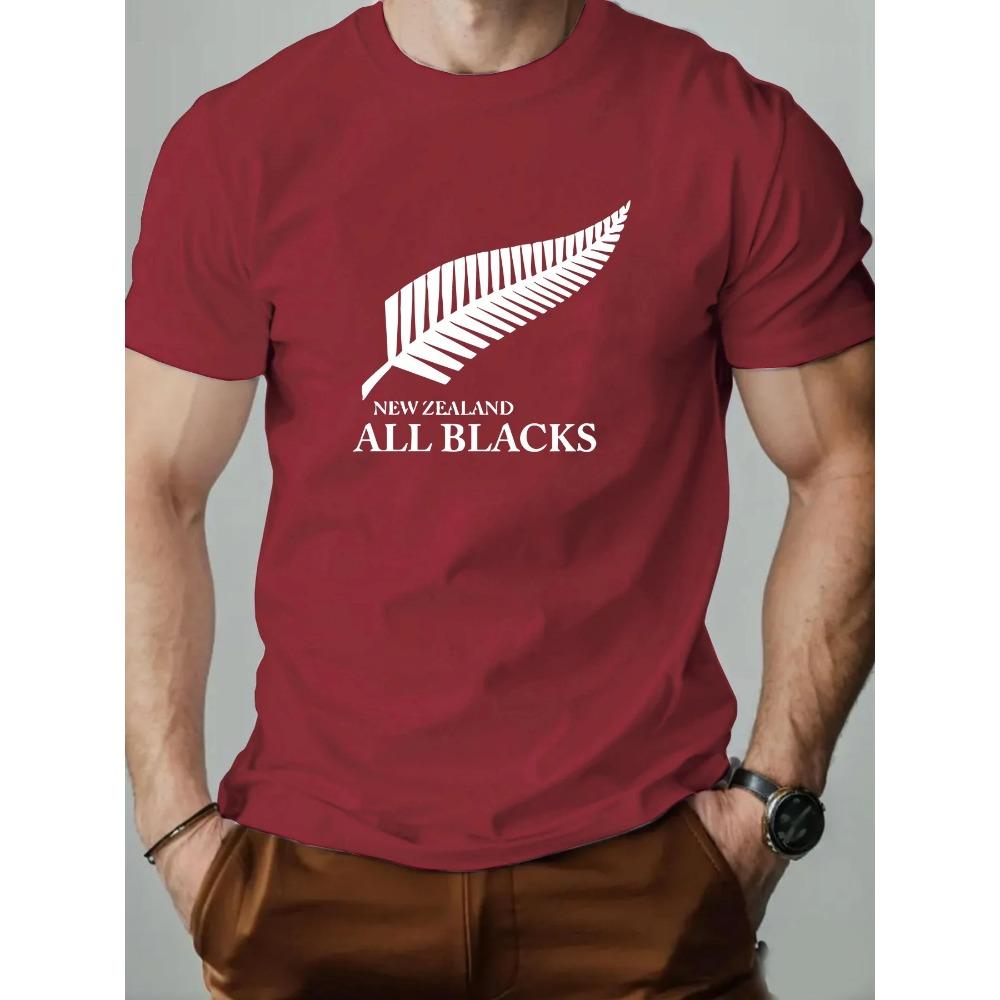 2025 New Men‘s T-Shirt 100% Cotton Maple Leaf Print Summer Round Neck Breathable Short Sleeve Casual Tee