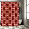 Red Gold Geometric Pattern Shower Curtain Waterproof Fabric for Home Bathroom Decorations 72 x 84 inches (180x213cm)