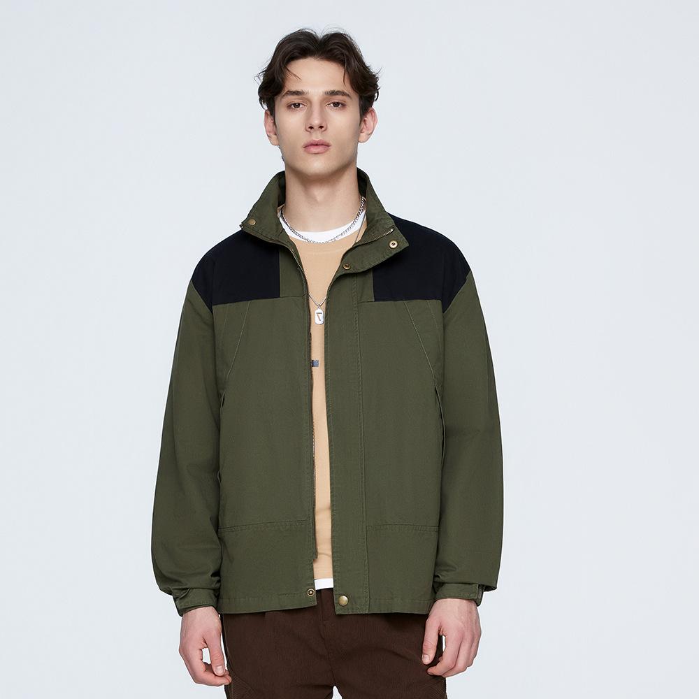 Spring and Autumn New Men's Charge Jacket Top Contrast Color Design Windproof Versatile Trendy Personality