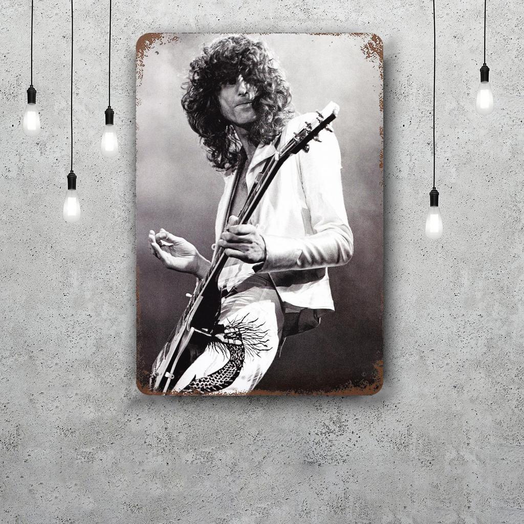 Jimmy Page Metal Signs Wall Decor Vintage Tin Signs Captain Metal Poster Decor for Bar Pub Club Wall Decoration
