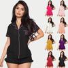 Women's Summer Lapel Short Sleeve Shorts Two-Piece Set Pajamas