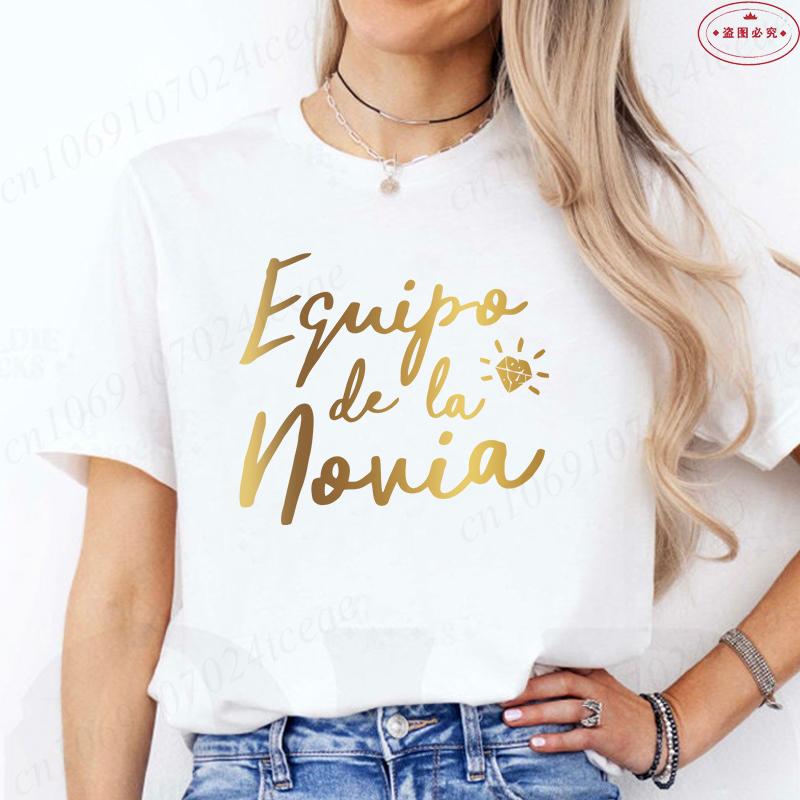 Spanische Frau Junggesellinnenabschied Hen Party T-Shirt Mädchen Team Braut T-Shirt Frau Single Abschied Blusen Lustige Braut Hochzeits-Tees