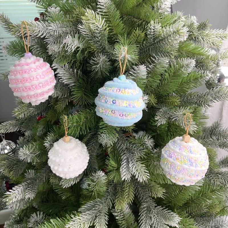 Xmas Decoration Macaron Foam Bauble Hanging Pendant Foam Christmas Balls For Home Decoration New Year Gift Gift Exchange