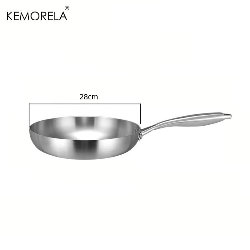 Τηγάνι Wok από Ανοξείδωτο Ατσάλι 316 Αντικολλητικό Μαγείρεμα Σοτάρισμα Στέικ Γενικό για Επαγωγή Γάστρα Κουζινικά