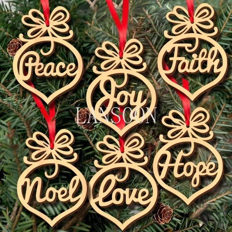 6pcs Christmas Wooden Ornaments Decorations Christmas Tree Ornaments Christmas Decorations